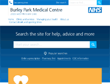 Tablet Screenshot of burleyparkmedicalcentre.co.uk